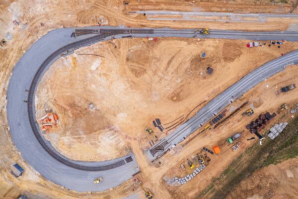 Výstavba smyčky Slivenec - srpen 2023 Slivenec